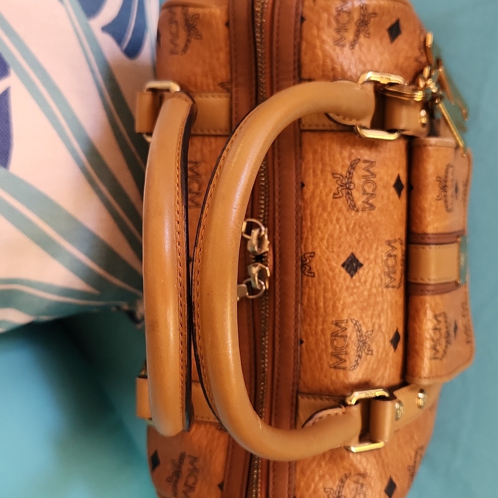 MCM Cognac Visetos Satchel-Stunning Preloved Bag! Check Out Those MCM Charms! - Picture 3 of 16